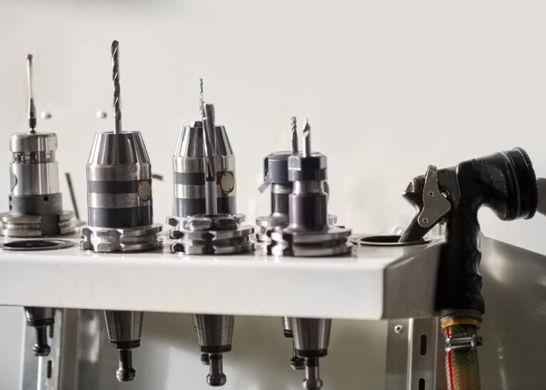 Set of drill bits. Hanging drill bits.